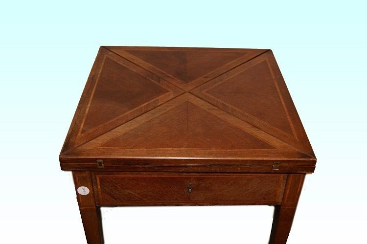 English Games Table From The Second Half Of The 1800s, Victorian Style, In Mahogany Wood-photo-2