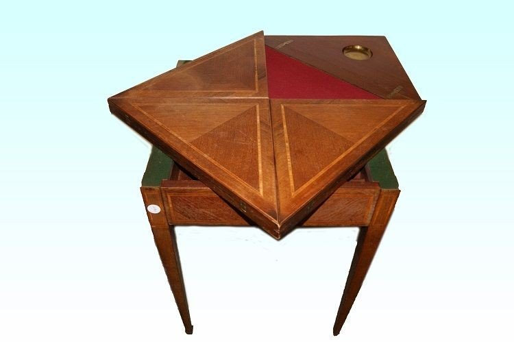 English Games Table From The Second Half Of The 1800s, Victorian Style, In Mahogany Wood-photo-4