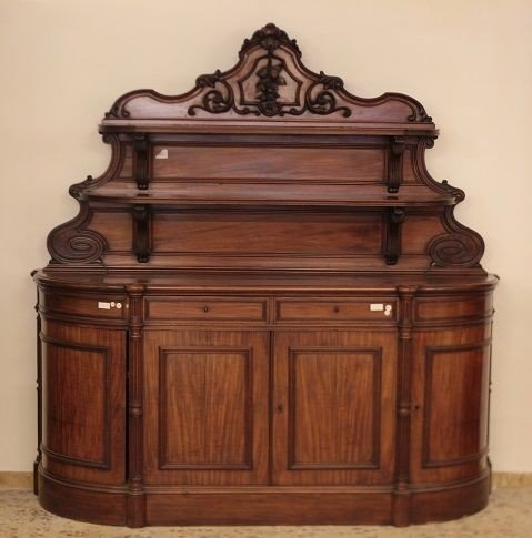 French Sideboard From The Mid-1800s, Louis Philippe Style, In Light Mahogany Wood