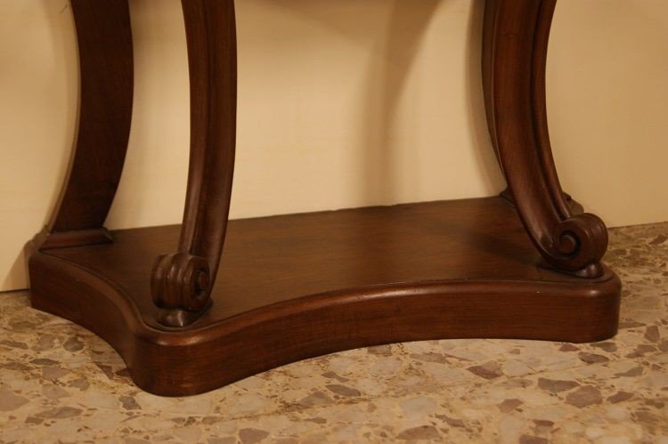 Petite Console Française De Style Louis-philippe Du Milieu Du XIXe Siècle En Bois De Mahogany-photo-1