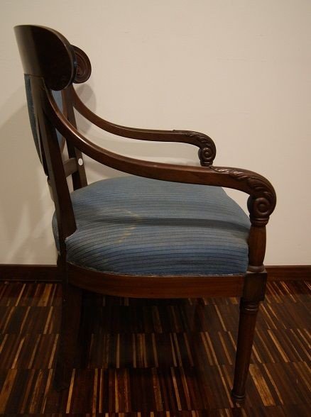 French Desk Chair From The Mid-1800s, In The Directoire Style, Made Of Solid Mahogany-photo-2