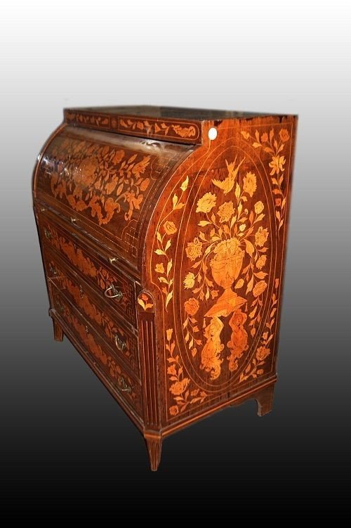 Dutch Chest Of Drawers From The Early 1800s, Louis XVI Style, In Mahogany Wood-photo-3