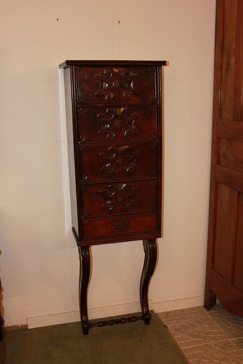 Petite Armoire meuble Murale De Style Louis-philippe Du Début Des Années 1800 En Bois d'Acajou