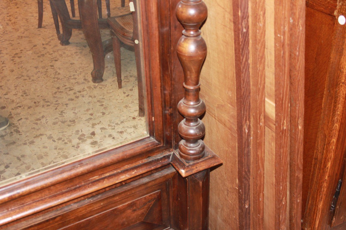 French Wardrobe With 1 Door And Mirror From The Second Half Of The 19th Century, Louis-philippe-photo-3