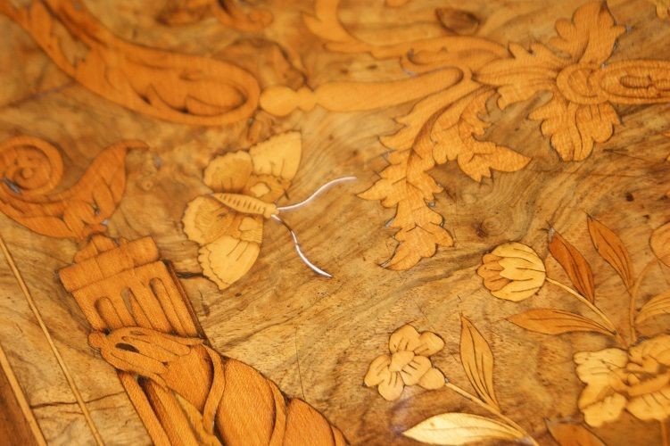 Rectangular Coffee Table, Dutch From The Late 1700s, In Walnut. It Has 1 Drawer Under The Top-photo-2