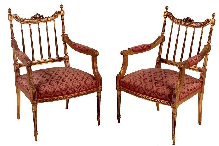  French Living Room From The Mid-1800s, Louis XVI Style, Consisting Of A Sofa, Two Armchairs-photo-3