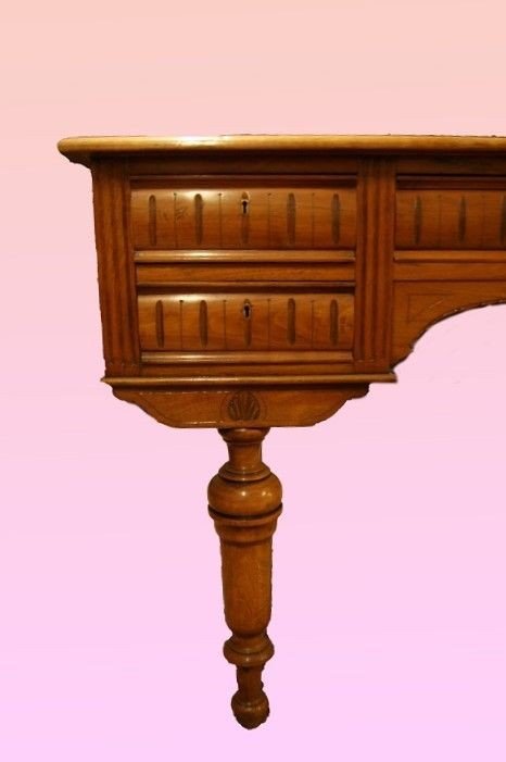 Austrian Writing Desk From The Second Half Of The 1800s, Louis XVI Style, In Walnut Wood-photo-4