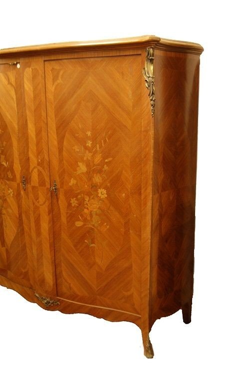 Armoire Française De Style Louis XV En Bois De Rose Du Début Des Années 1900-photo-2