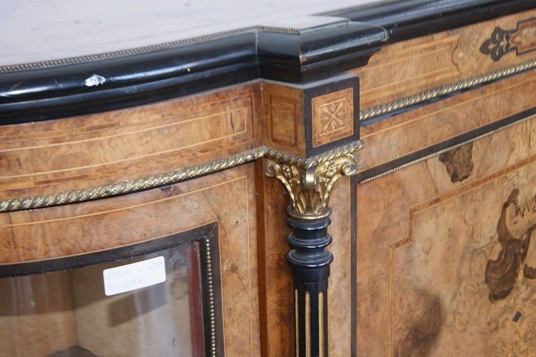 English Sideboard From The First Half Of The 1800s, Louis XVI Style, In Walnut And Walnut -photo-3