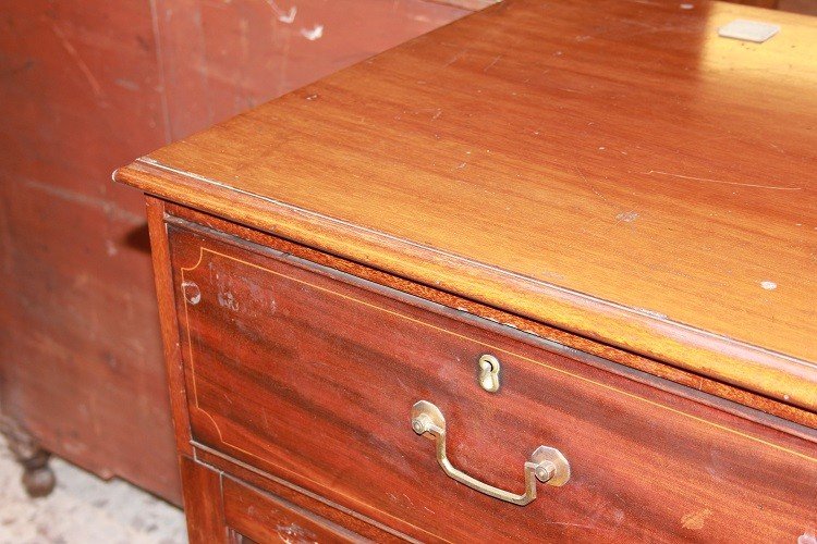 English Sideboard From The First Half Of The 1800s, Regency Style, In Mahogany Wood And Mahogan-photo-4