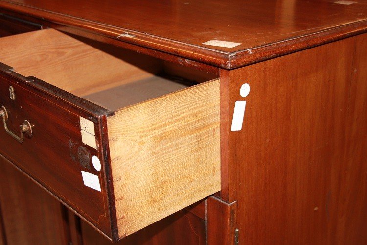 English Sideboard From The First Half Of The 1800s, Regency Style, In Mahogany Wood And Mahogan-photo-2