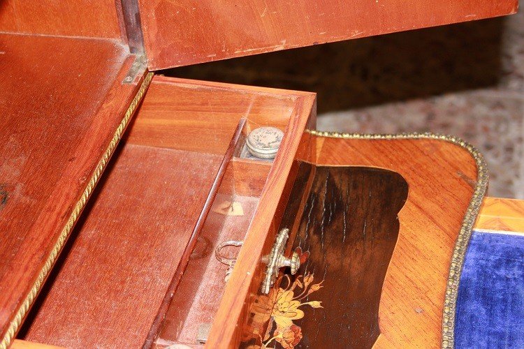 French Credenza Cabinet From The First Half Of The 1800s, Louis XV Style, Crafted In Rosewood-photo-4