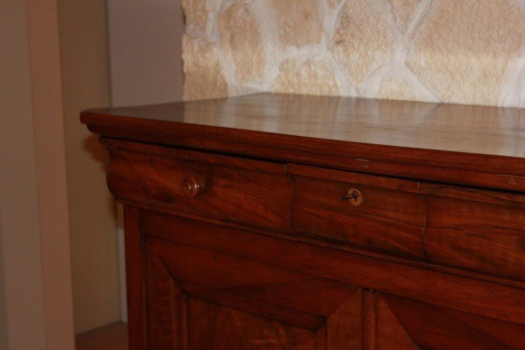 Large 19th-century Louis Philippe Sideboard In Walnut Wood-photo-3