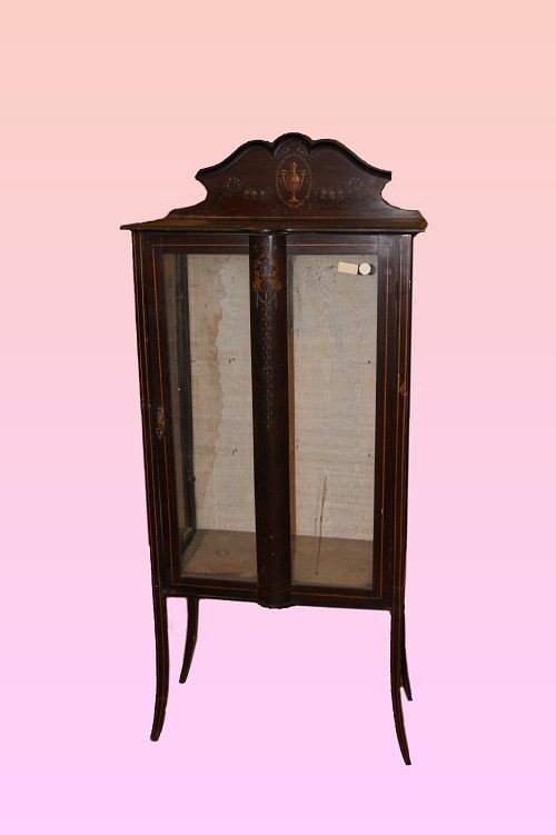  English Display Cabinet From The Late 1800s, Victorian Style, Made Of Rosewood-photo-2