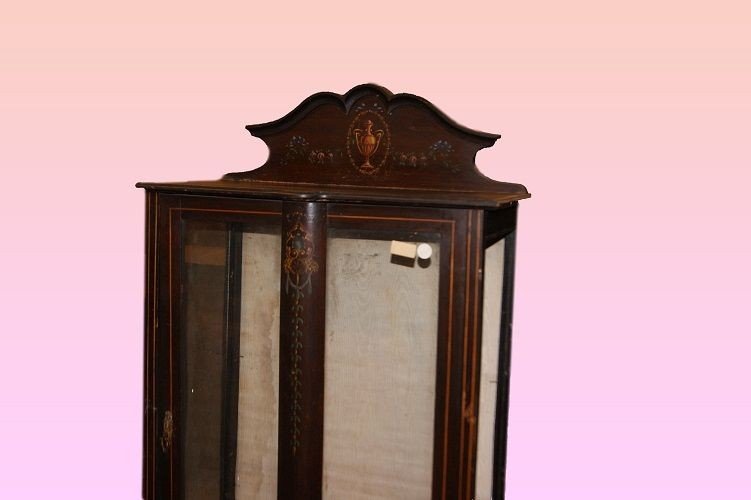  English Display Cabinet From The Late 1800s, Victorian Style, Made Of Rosewood-photo-3