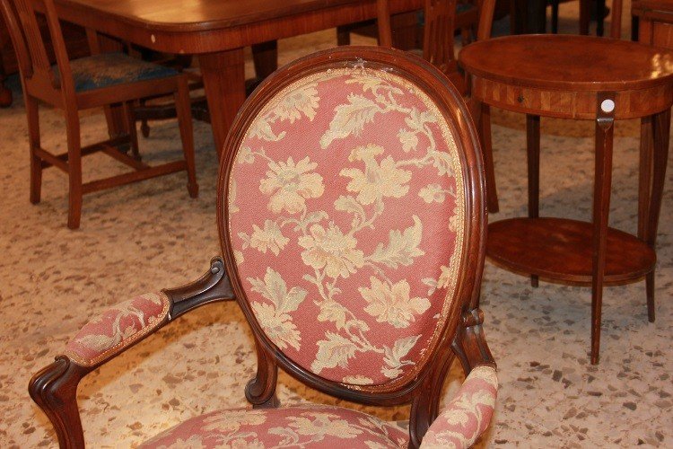 Pair Of French Armchairs From The Mid-1800s, Louis Philippe Style, In Rosewood-photo-4