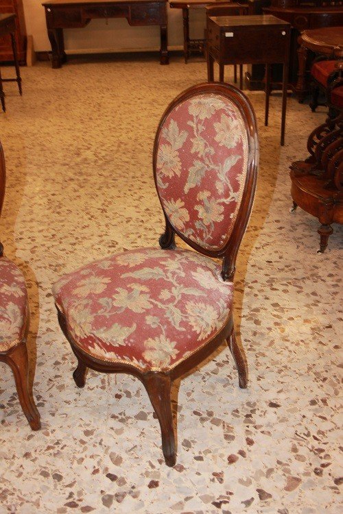  Group Of 4 French Chairs From The Mid-1800s, Louis Philippe Style, In Rosewood-photo-2