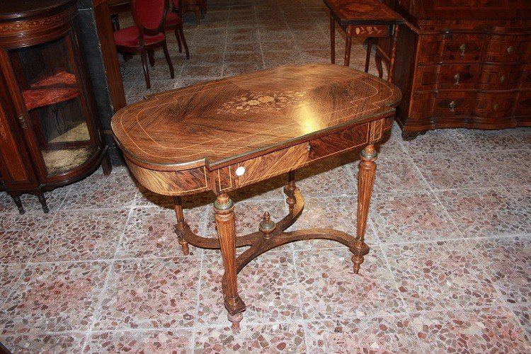 Center Coffee Table, French Writing Desk From The Second Half Of The 19th Century, Louis XVI