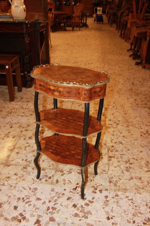 Petite table étagère De Style Français Louis XV En Bois De Rose Du XIXe Siècle-photo-4