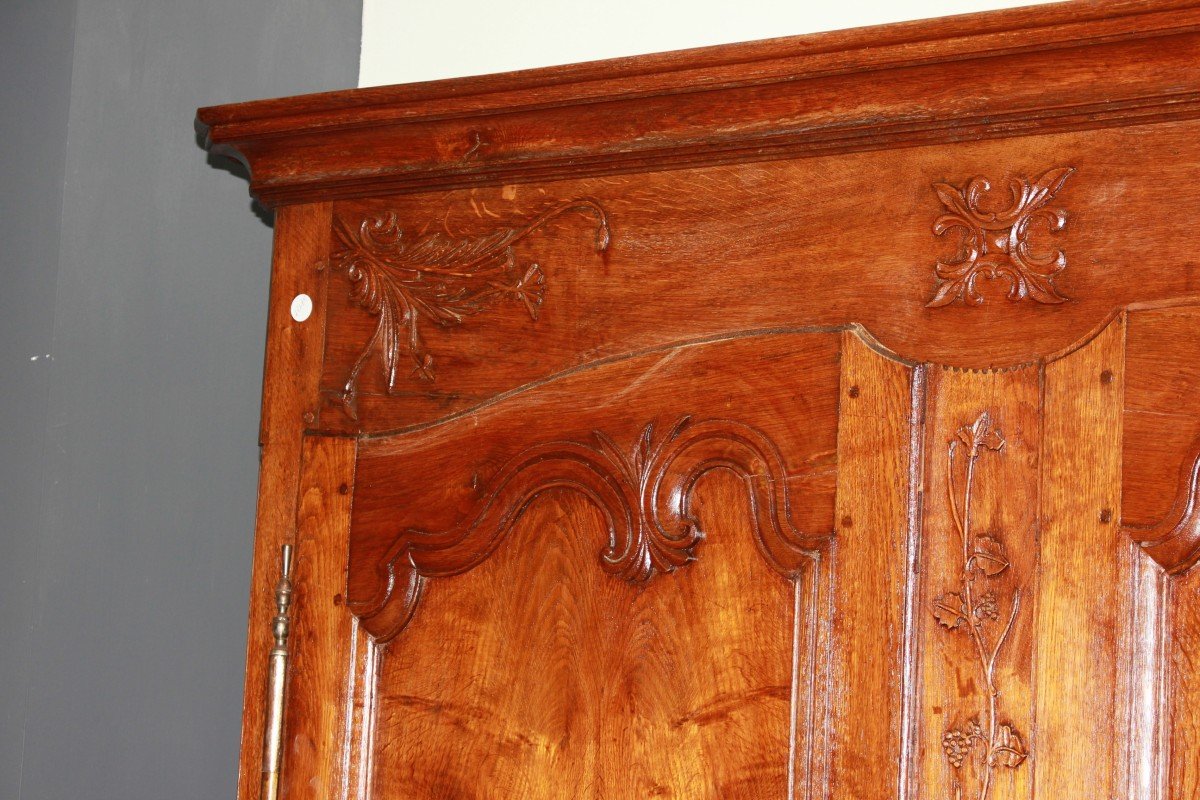 Armoire Bretonne Française De La Fin Des Années 1700 En Bois De Chêne-photo-2