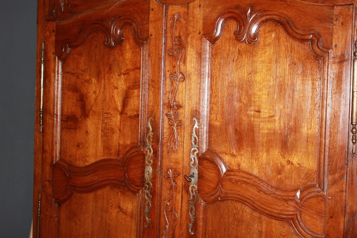 Armoire Bretonne Française De La Fin Des Années 1700 En Bois De Chêne-photo-3