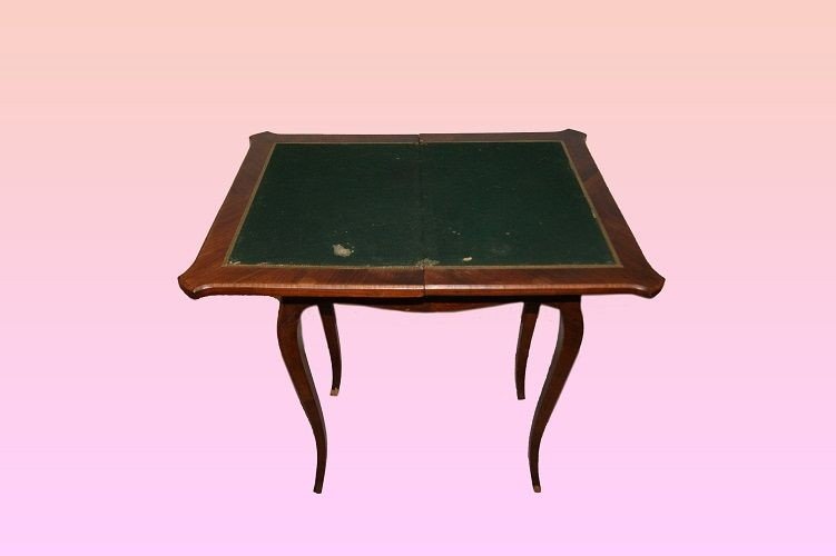 Small French Gaming Table From The Second Half Of The 1800s, Louis XV Style, In Rosewood -photo-1