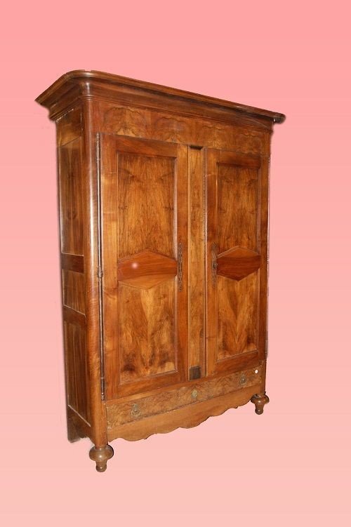 French Wardrobe From The Second Half Of The 18th Century, Louis Philippe Style, In Walnut Wood-photo-4