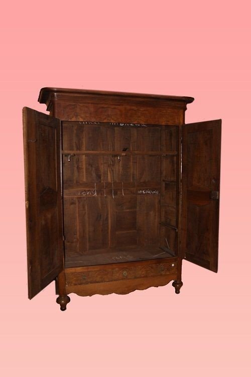 French Wardrobe From The Second Half Of The 18th Century, Louis Philippe Style, In Walnut Wood-photo-1