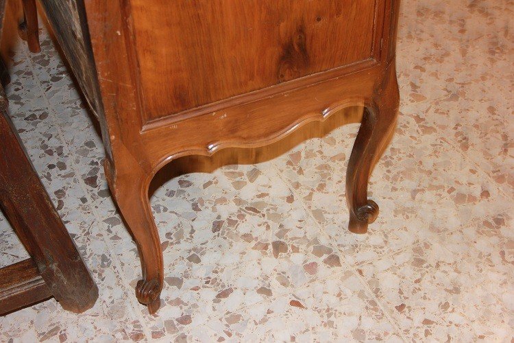 French Fall-front Desk From The Late 1700s, Provençal Style, In Walnut Wood-photo-3