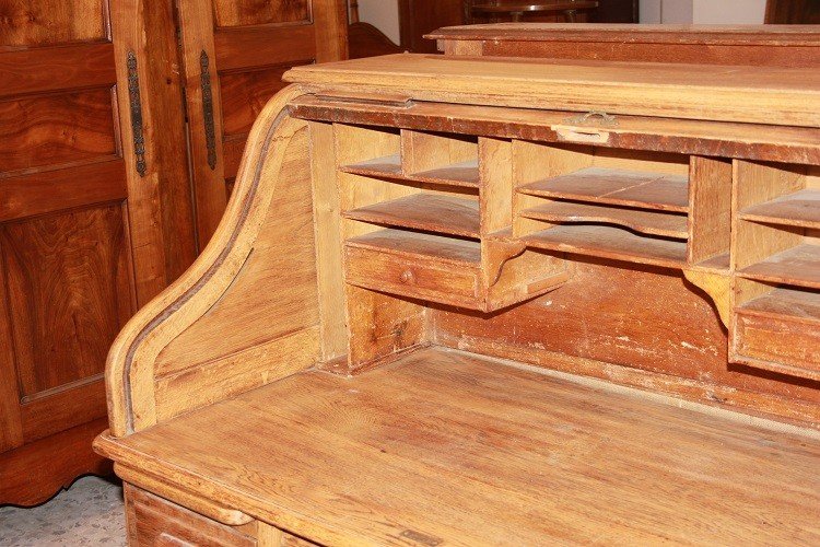  Beautiful American Roll-top Desk From The Early 1900s In Oak Woo-photo-3