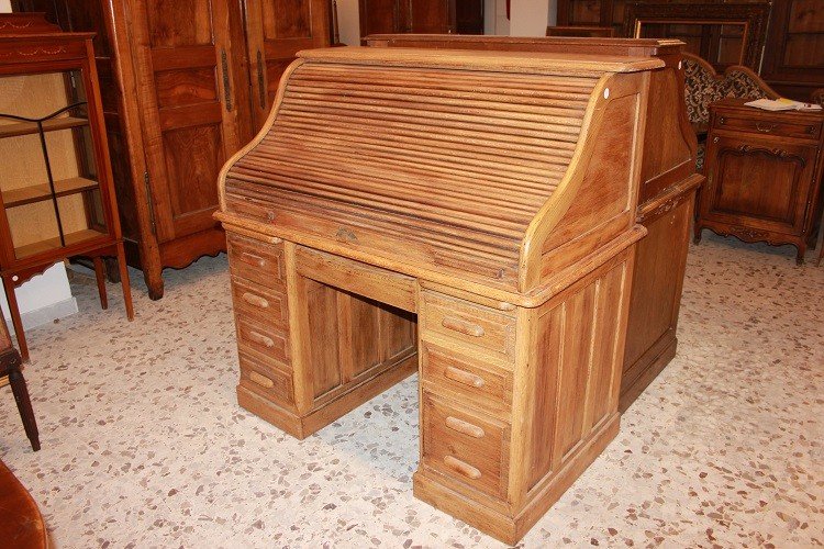  Beautiful American Roll-top Desk From The Early 1900s In Oak Woo-photo-2