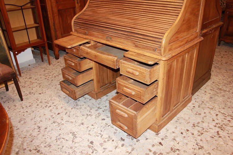  Beautiful American Roll-top Desk From The Early 1900s In Oak Woo-photo-3