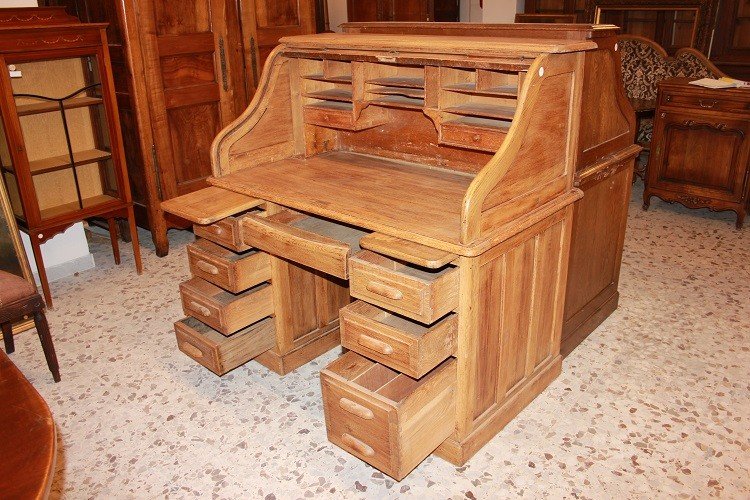  Beautiful American Roll-top Desk From The Early 1900s In Oak Woo-photo-5