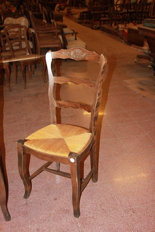 Group Of 18 French Chairs From The Late 1800s, Provençal Style, Made Of Walnut Wood-photo-3