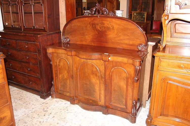 English English Mule Sideboard From The Second Half Of The 1800s, Victorian Style, In Mahogany -photo-1