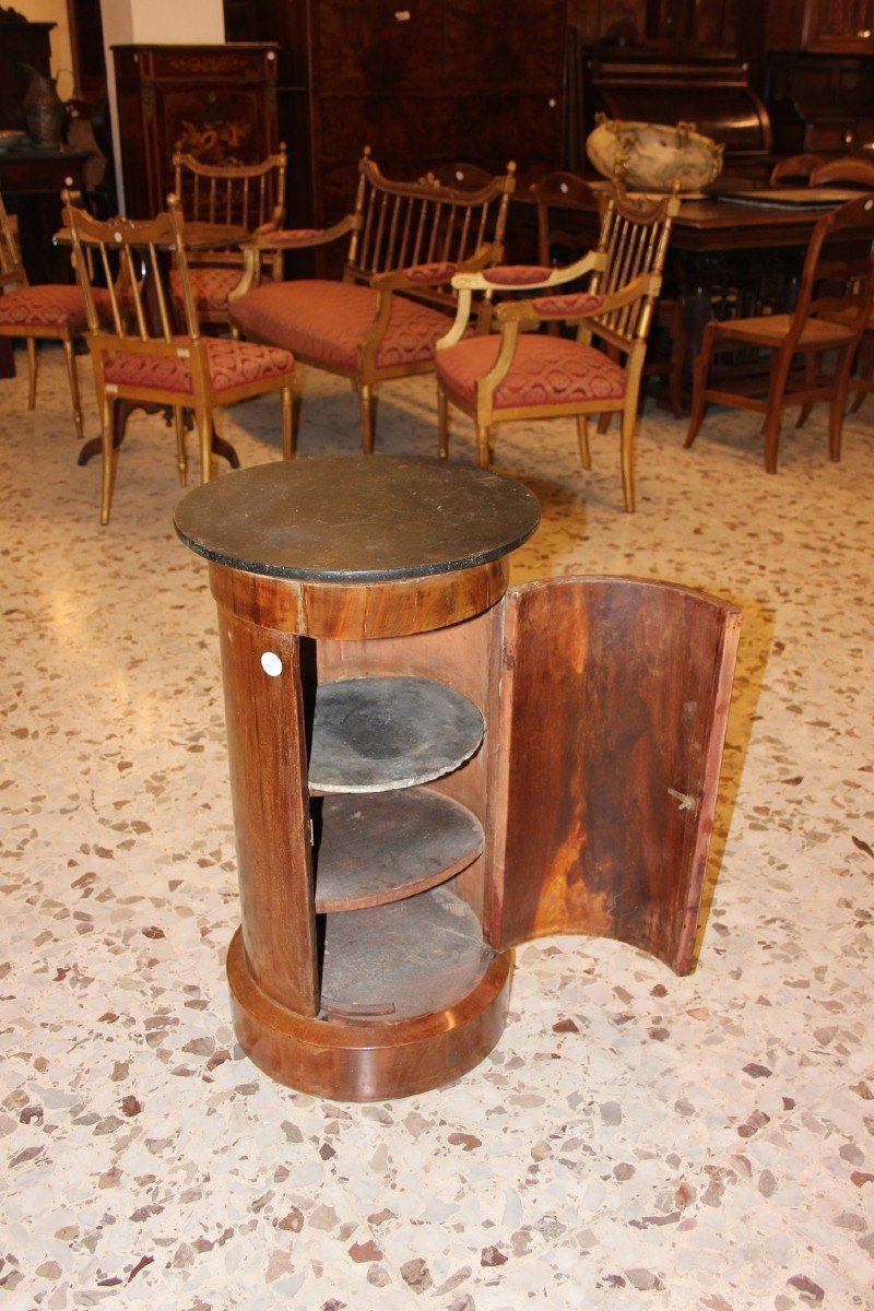 French 1800s Mahogany Cylinder Bedside Cabinet In Directoire Style-photo-3