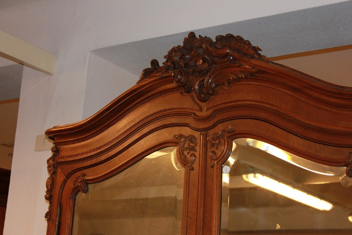 Armoire De Style Louis-philippe Avec Miroirs à 2 Portes En Bois De Noyer-photo-2