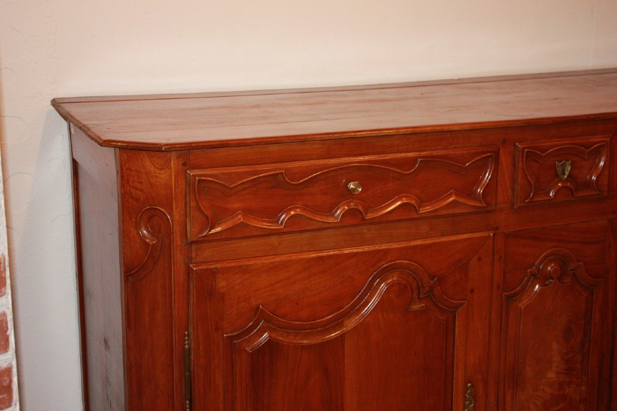 French Provencal 2-door Walnut Sideboard With Drawers From The 1800s-photo-2