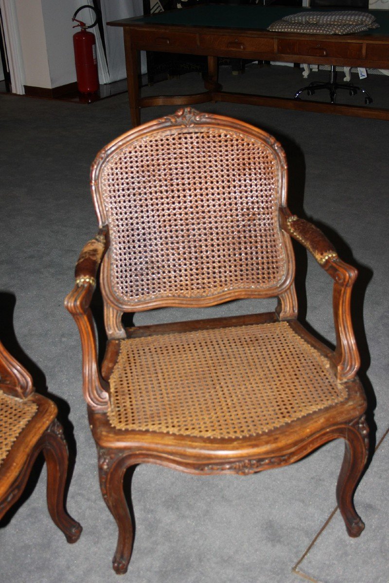 Pair Of 19th Century French Woven Armchairs-photo-2