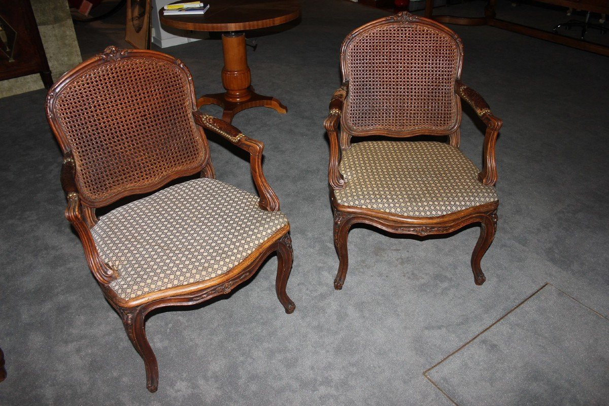 Pair Of 19th Century French Woven Armchairs-photo-3