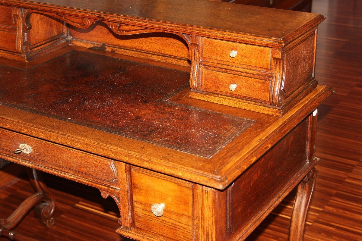 Early 1800s French Rustic Oak Writing Desk-photo-3