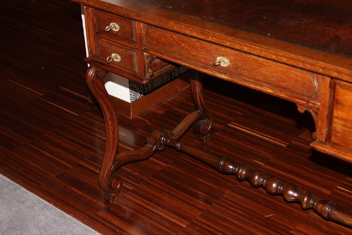 Early 1800s French Rustic Oak Writing Desk-photo-4