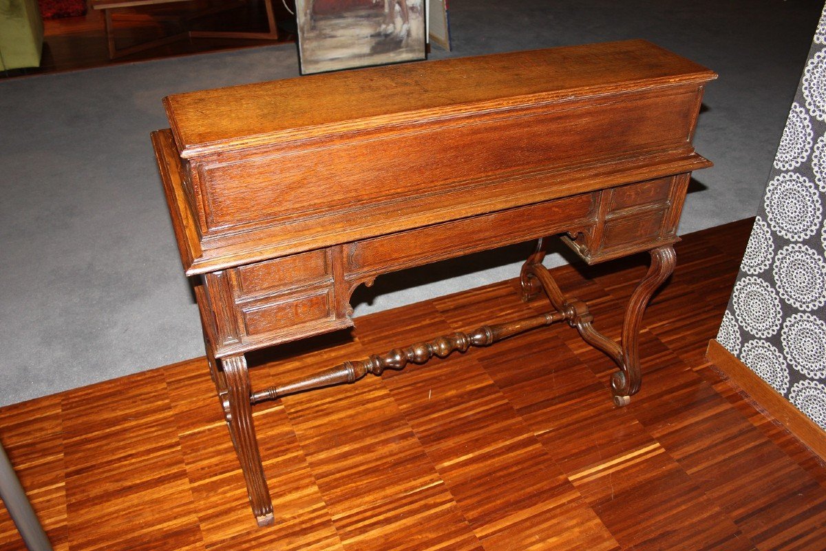 Early 1800s French Rustic Oak Writing Desk-photo-2