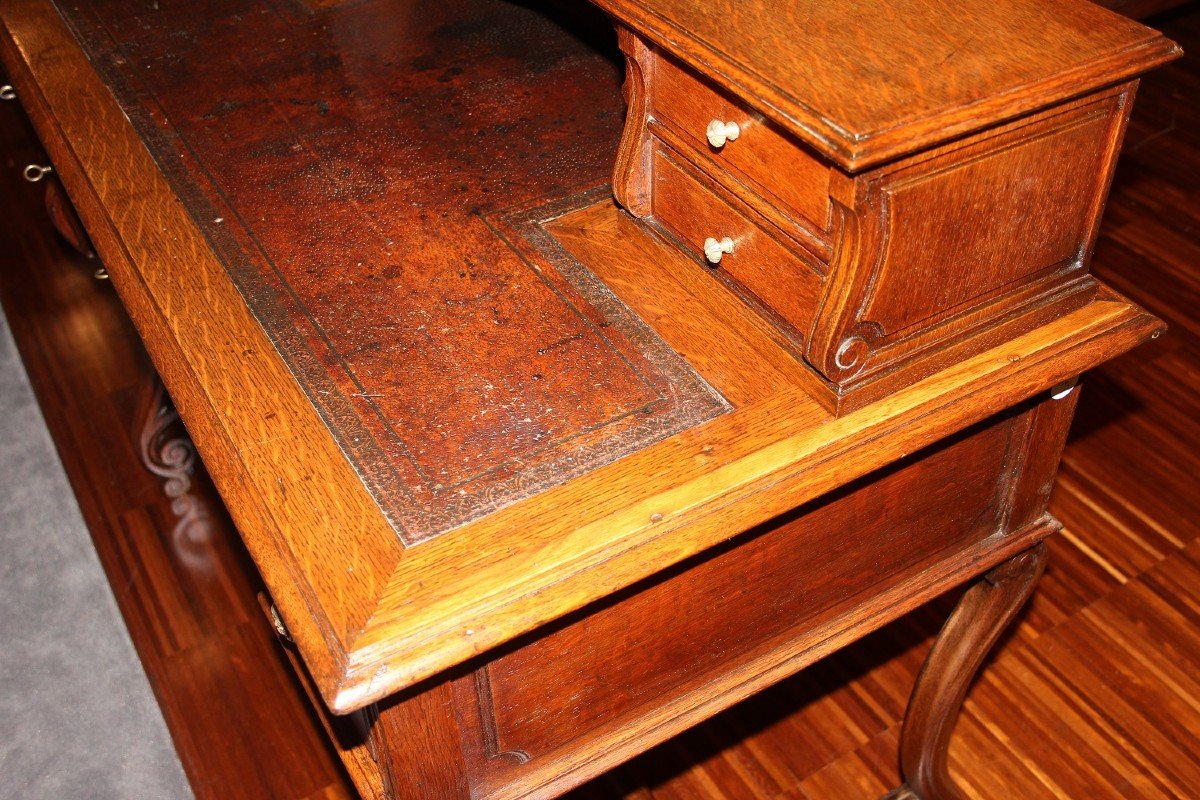 Early 1800s French Rustic Oak Writing Desk-photo-3