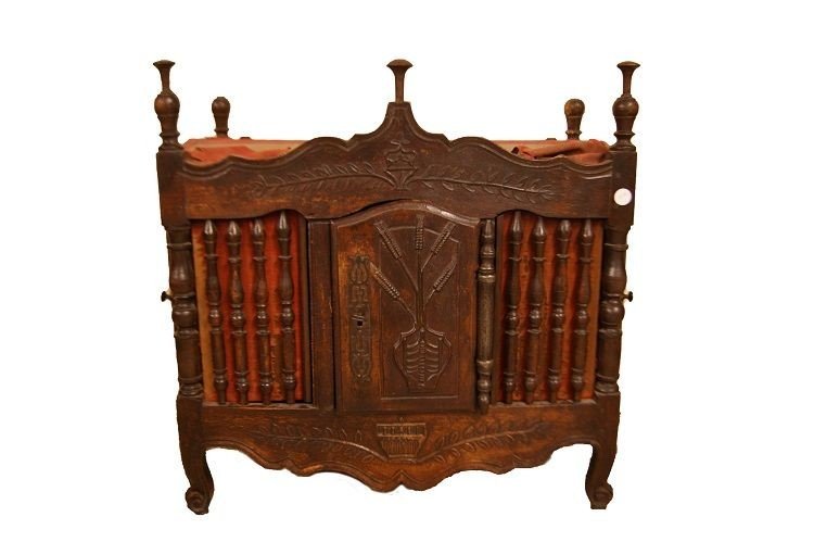 French Hanging Bread Basket From The Early 1800s, Provencal Style, Made Of Chestnut Wood