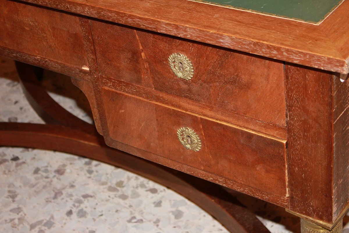 Early 20th Century French Empire Desk In Mahogany With Leather Top-photo-4