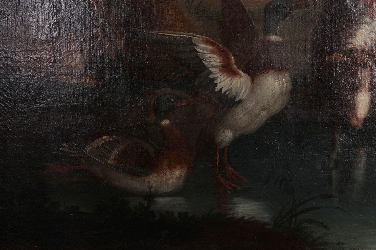 Huile Sur Toile Italienne De 1700 Attribuée Aux Frères Rapons O Rapos  O Rapozzo O Rapus-photo-3