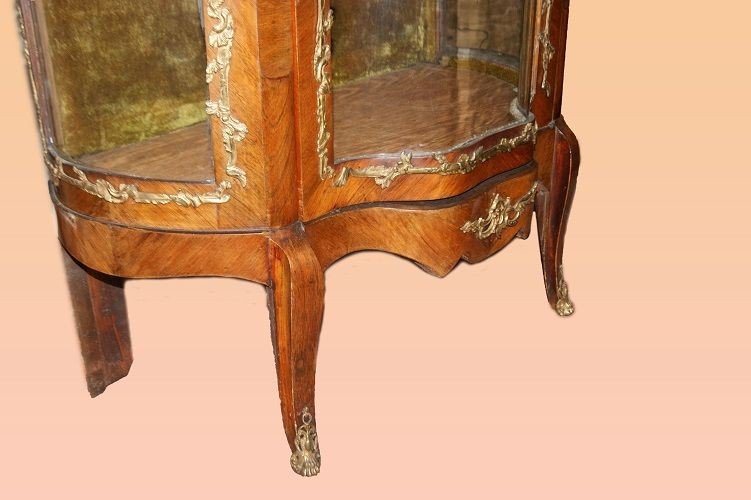 French Showcase From The Second Half Of The 1800s, Louis XV Style, In Rosewood.-photo-4