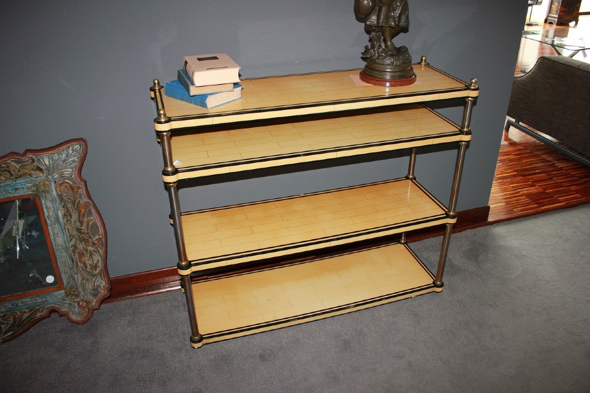 Open Bookcase étagère In Ivory From The 1950s-photo-4