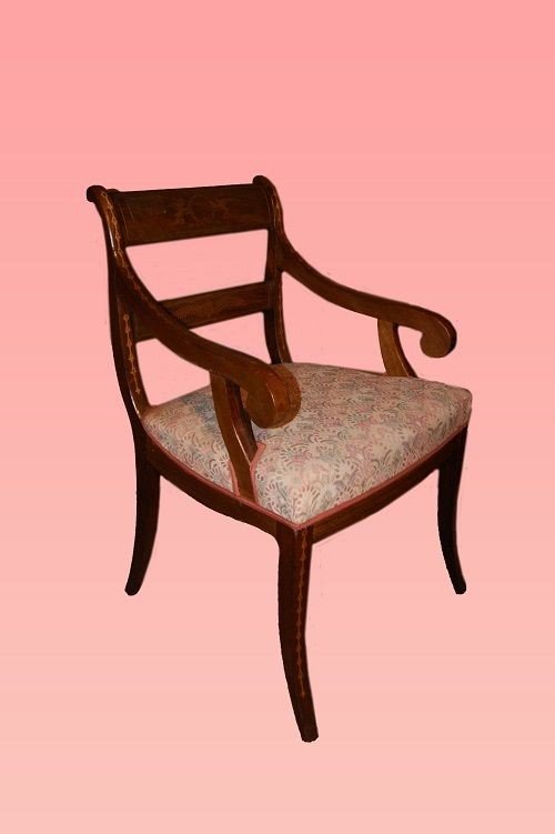 Group Of 4 Chairs And 2 Armchairs From Northern Europe From The Early 1800s, Regency Style-photo-2